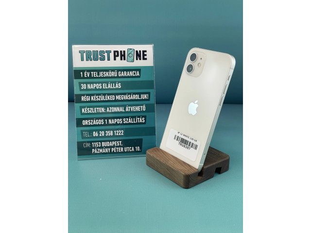 !! 1 ÉV GARANCIA !! iPhone 12 White 128 GB – TRU8397 – 96% AKKU