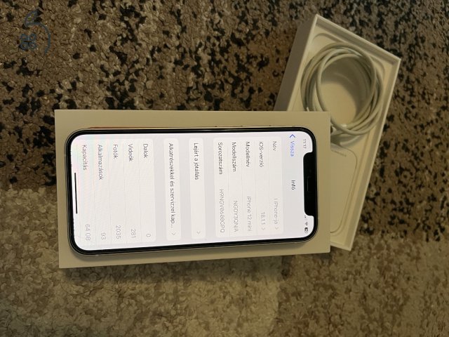 iPhone 12 mini (fehér) 64 gb/Akku 86%/