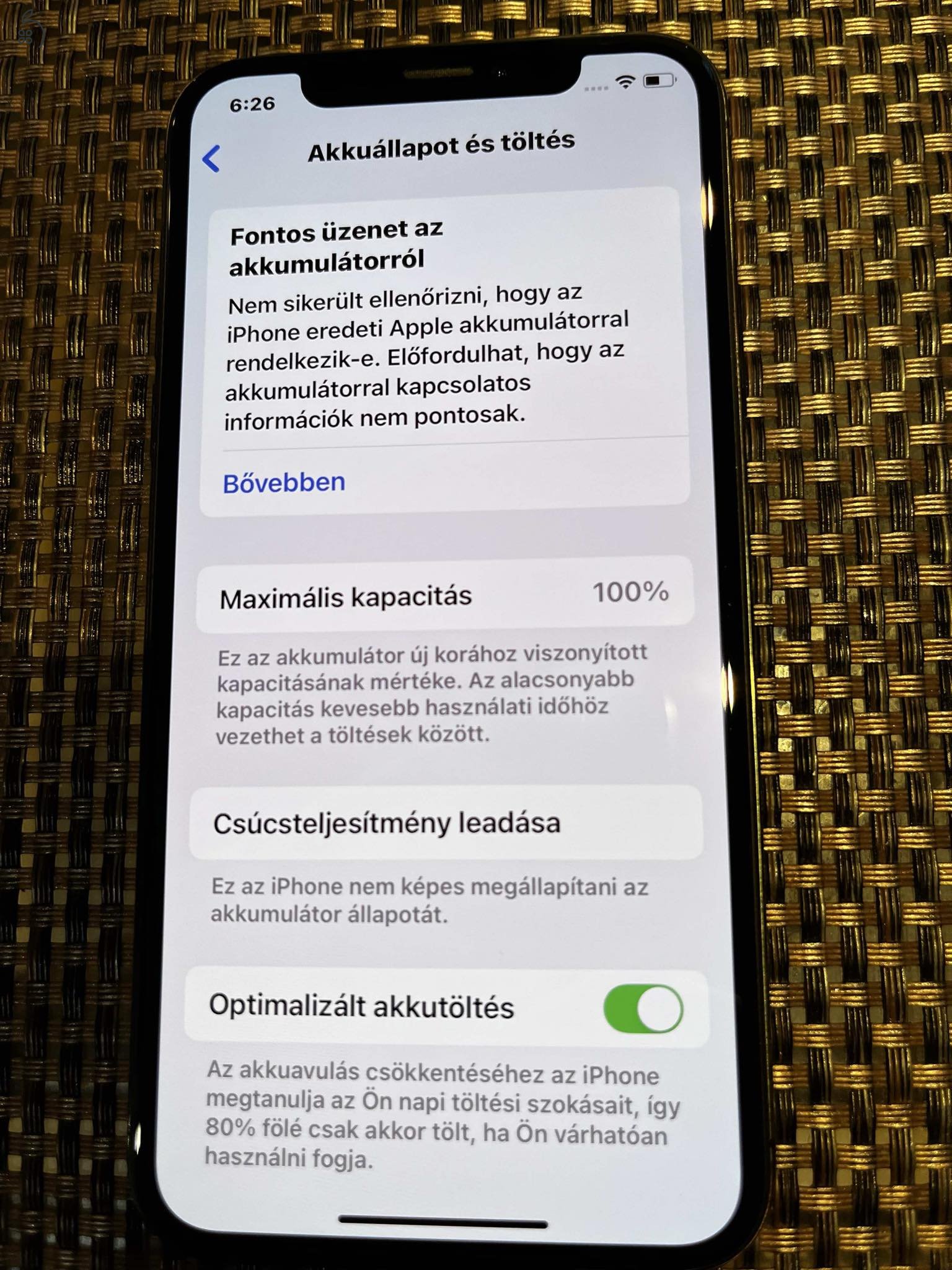 IPhone XS 64GB Space Gray Kártyafüggetlen 100% akku