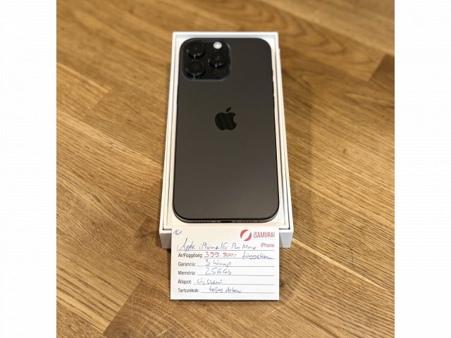 161. Apple iPhone 16 Pro Max - 256 GB - Fekete Titán - Újszerű