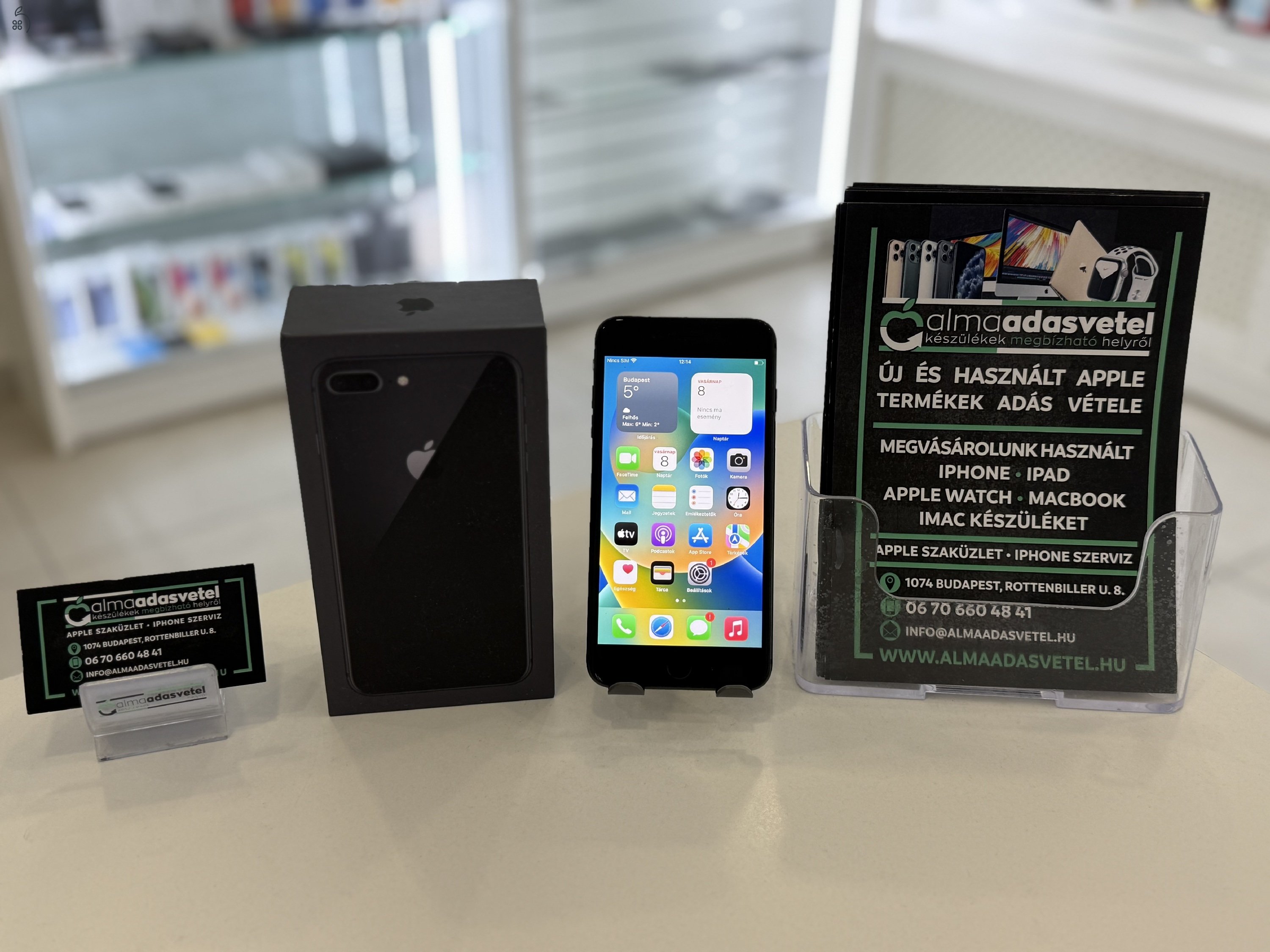 iPhone 8 Plus 64GB Független Újszerű/1 hónap gar./Akku 100%/p3910