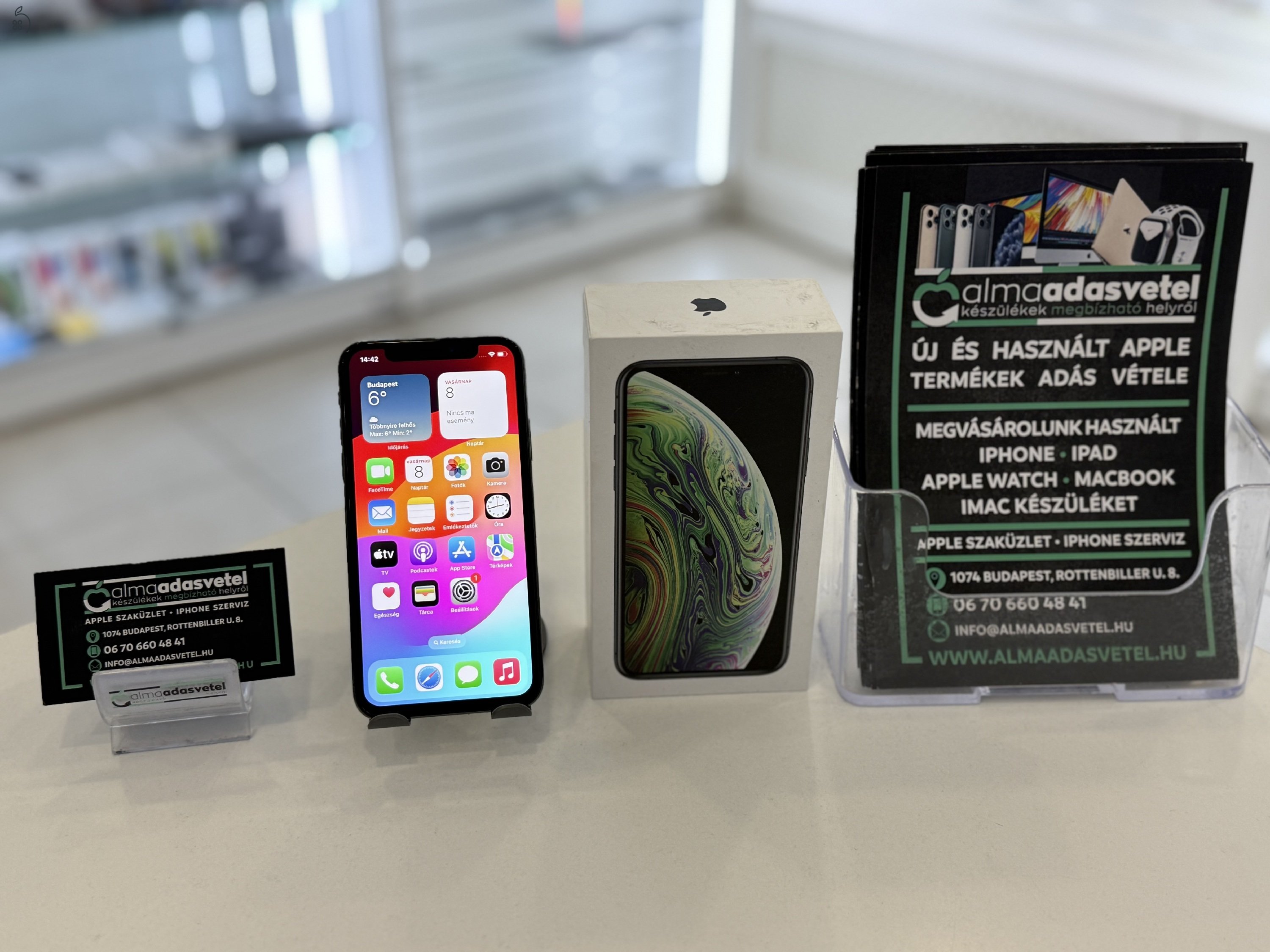 iPhone XS 256GB Fekete Független Újszerű/1 hónap gar./Akk 80%/p3914