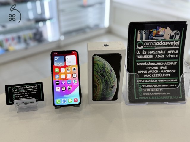 iPhone XS 256GB Fekete Független Újszerű/1 hónap gar./Akk 80%/p3914