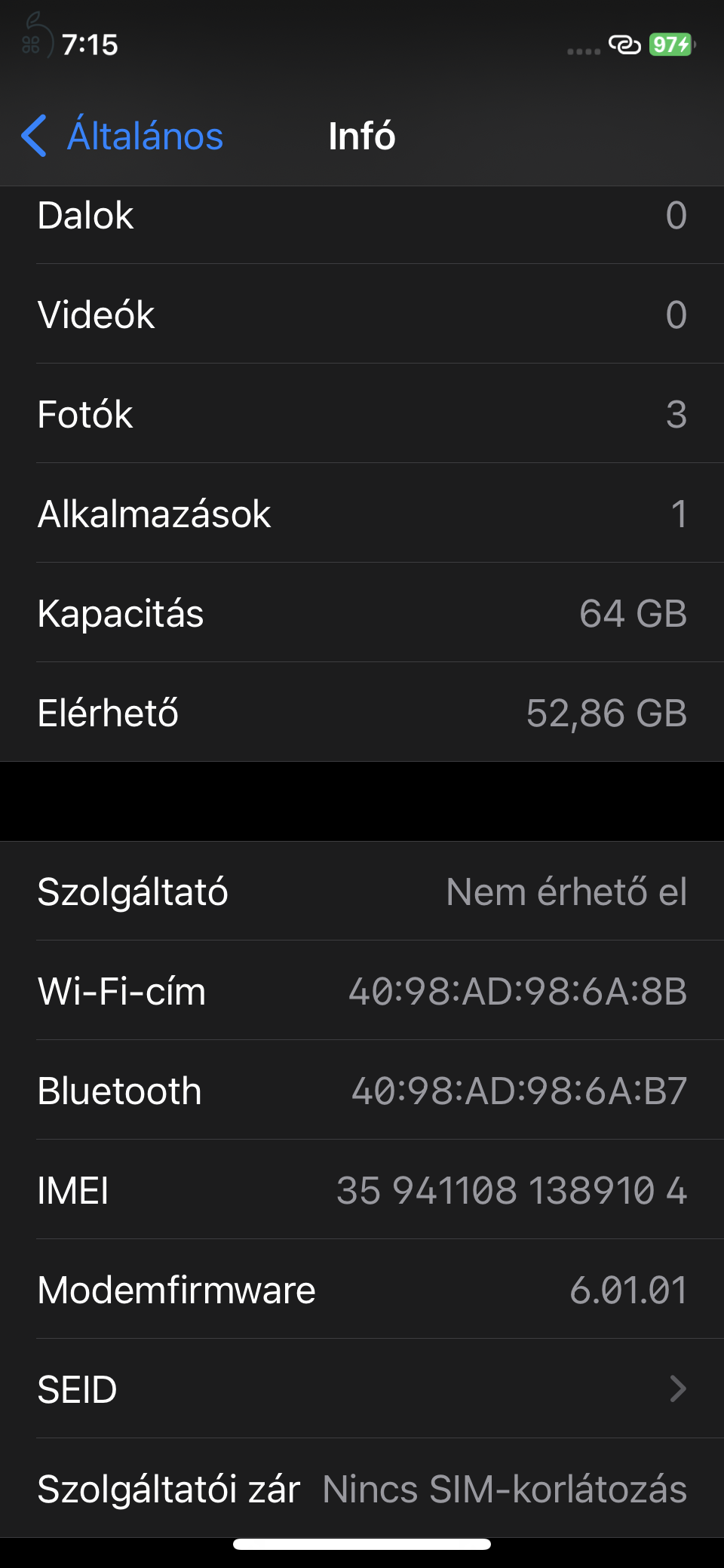 Eladó iPhone X 64GB kártyafüggetlen telefon