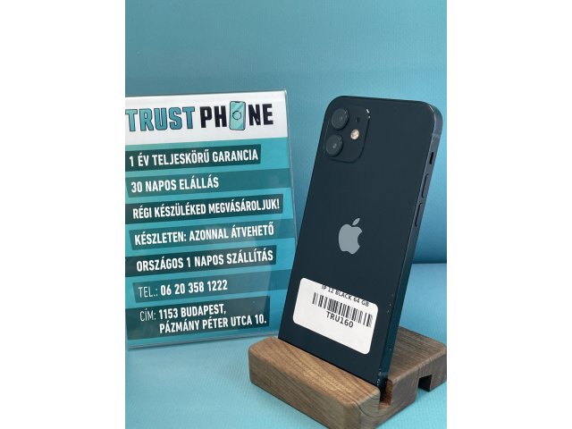 !! 1 ÉV GARANCIA !! iPhone 12 Black 64 GB – TRU160 – 89% AKKU