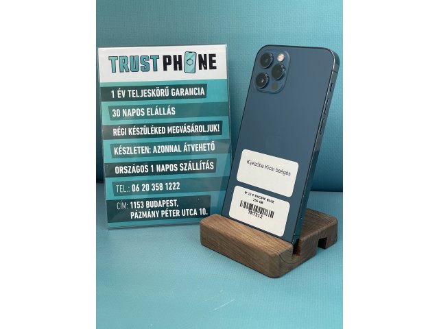 !! 1 ÉV GARANCIA !! iPhone 12 Pro Pacific Blue 256 GB – TRT312 – 100% AKKU