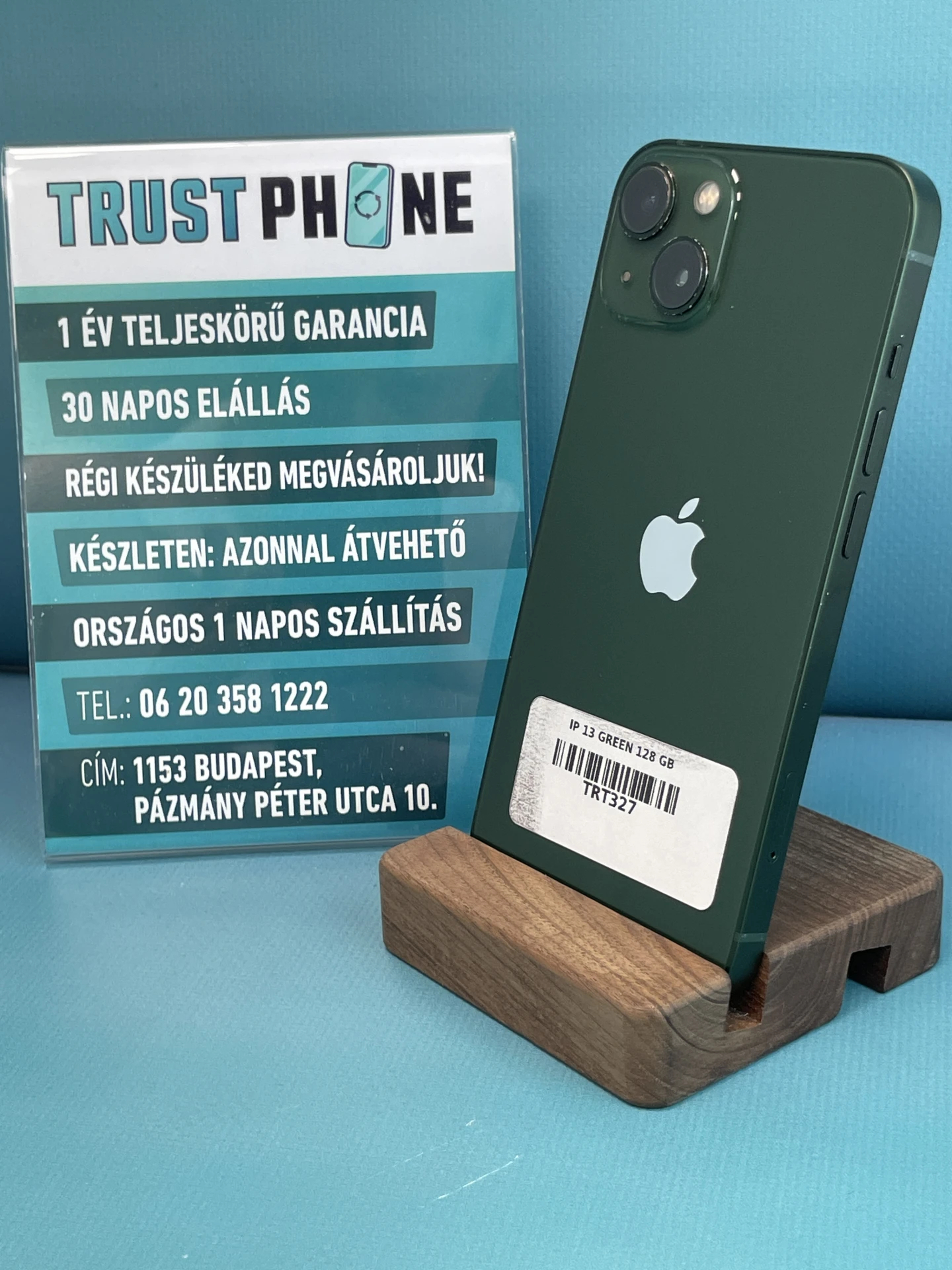 !! 1 ÉV GARANCIA !! iPhone 13 Green 128 GB – TRT327 – 89% AKKU