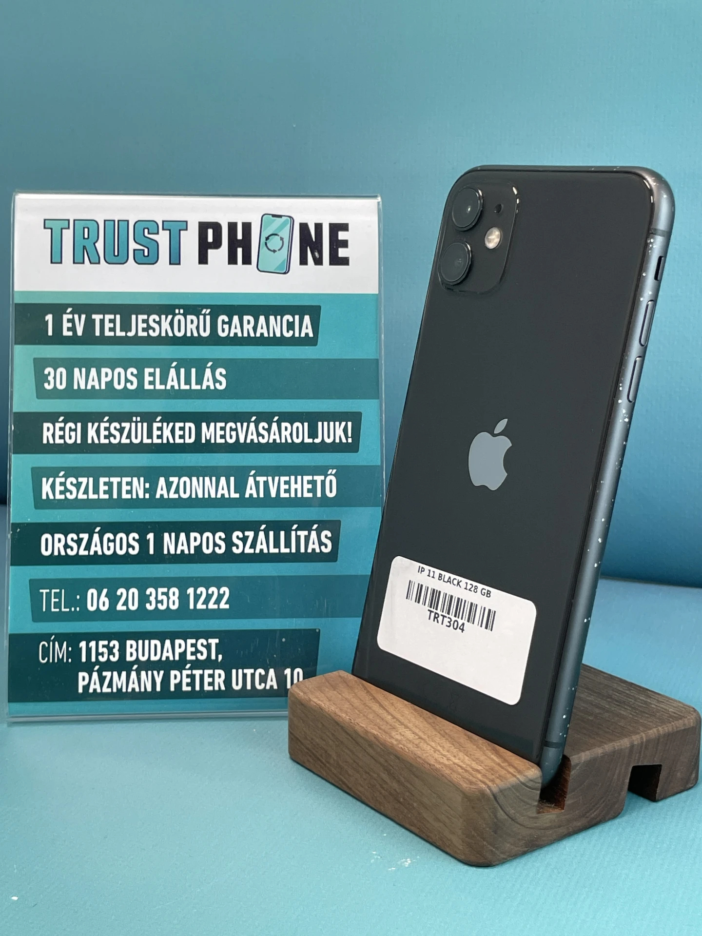 !! 1 ÉV GARANCIA !! iPhone 11 Black 128 GB – TRT304 – 95% AKKU