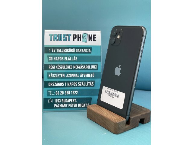 !! 1 ÉV GARANCIA !! iPhone 11 Black 128 GB – TRT304 – 95% AKKU