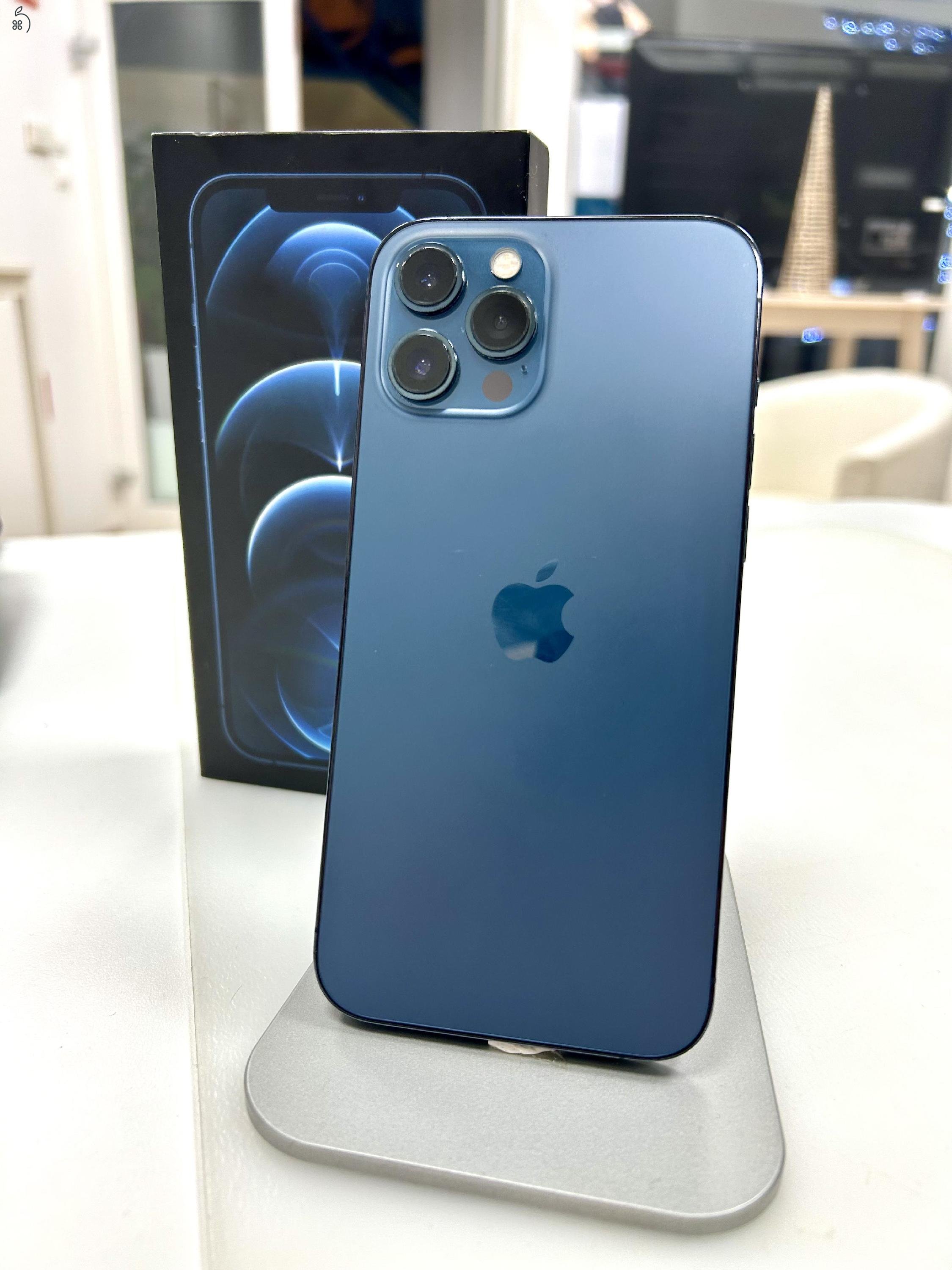 iPhone 12 Pro MAX 128gb Pacific Blue Új Akku 100%! 3 Hó Gar + Beszámítás 