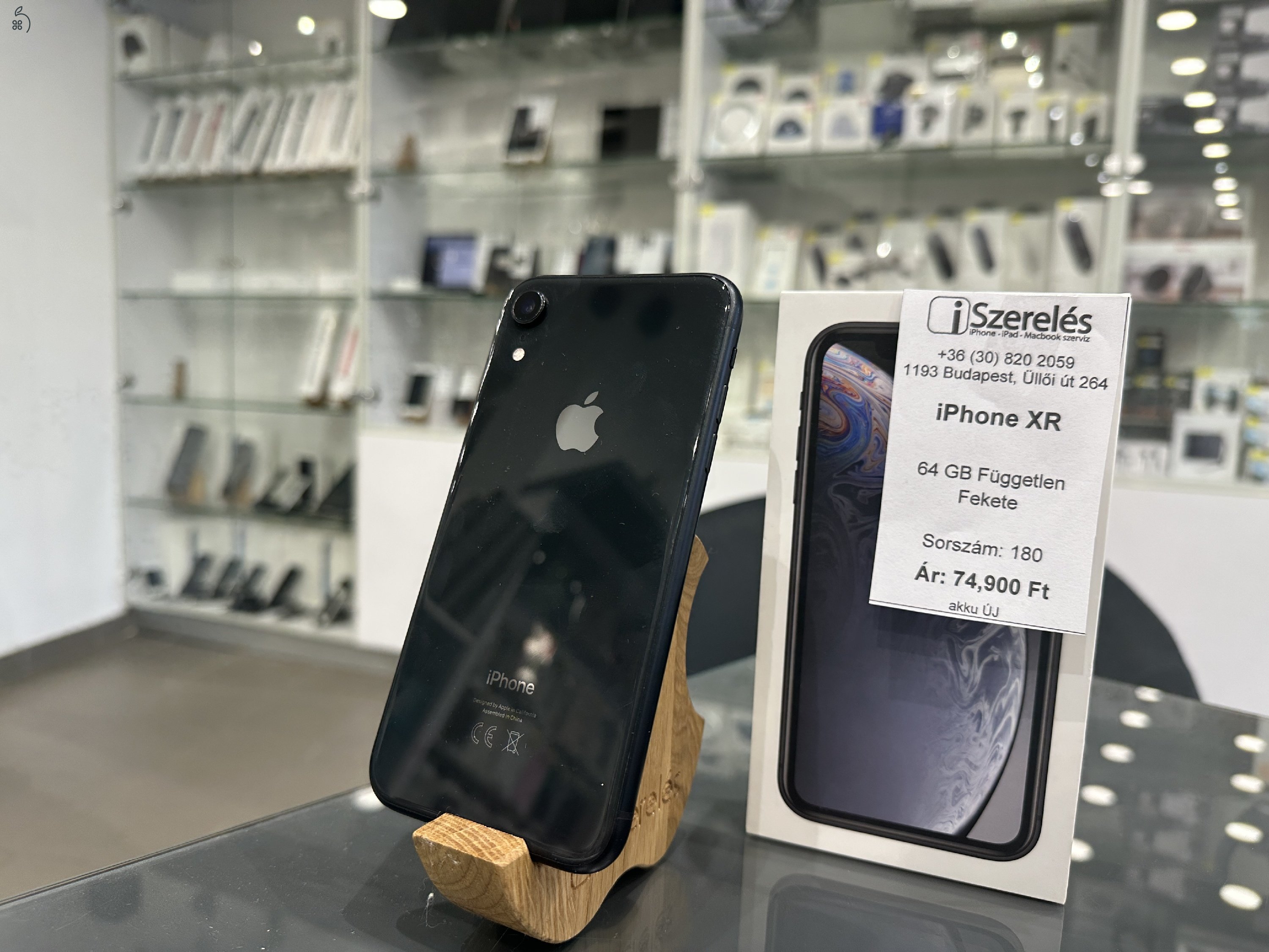 iPhone XR 64 GB független fekete ÚJ AKKUMULÁTORRAL | Garanciával (180) iszerelés.hu