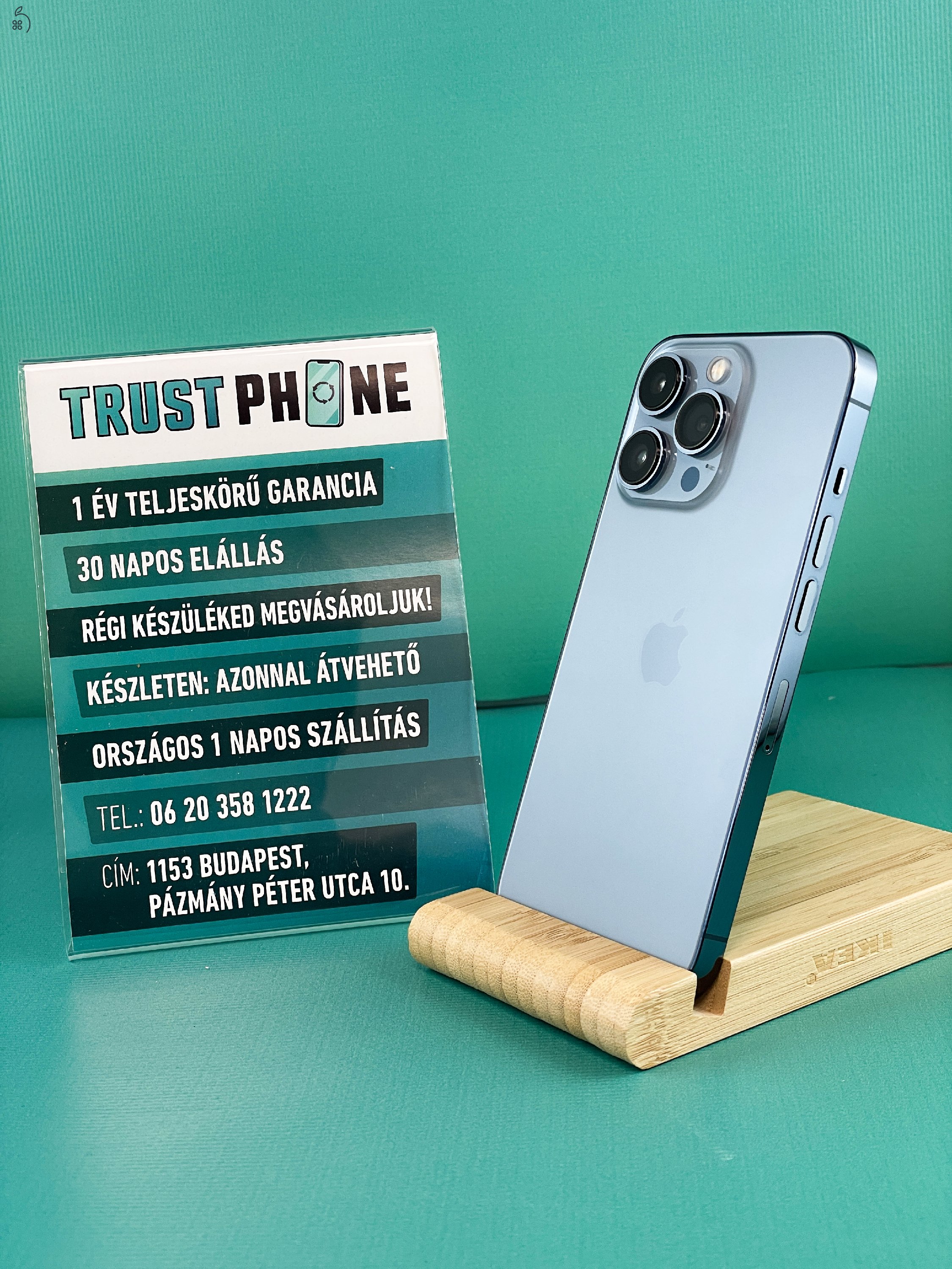 ! AKCIÓ 12.15-IG ! Iphone 13 Pro 128GB és 256GB Minden színben. AKKU 90% - 100% KÖZÖTT.  WWW.TRUSTPHONE.HU