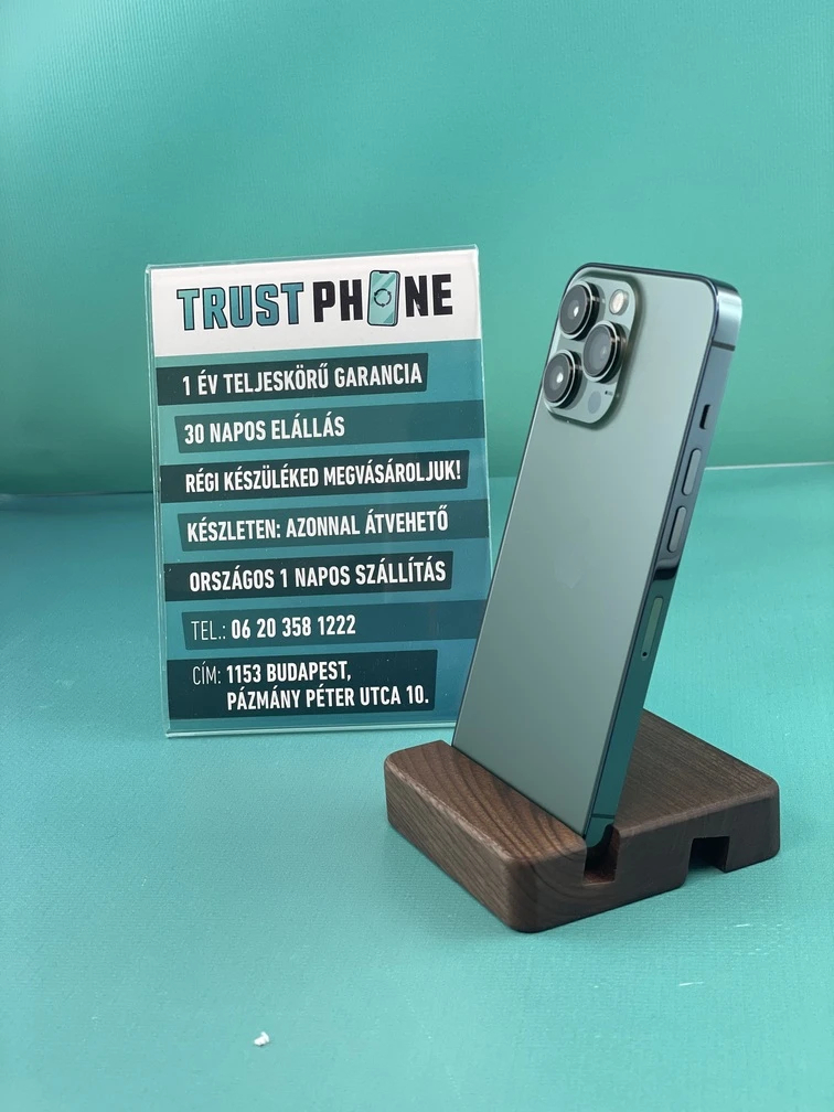 !! 1 ÉV GARANCIA !! iPhone 13 Pro Alpine Green 128 GB – TRT432 – 100% AKKU