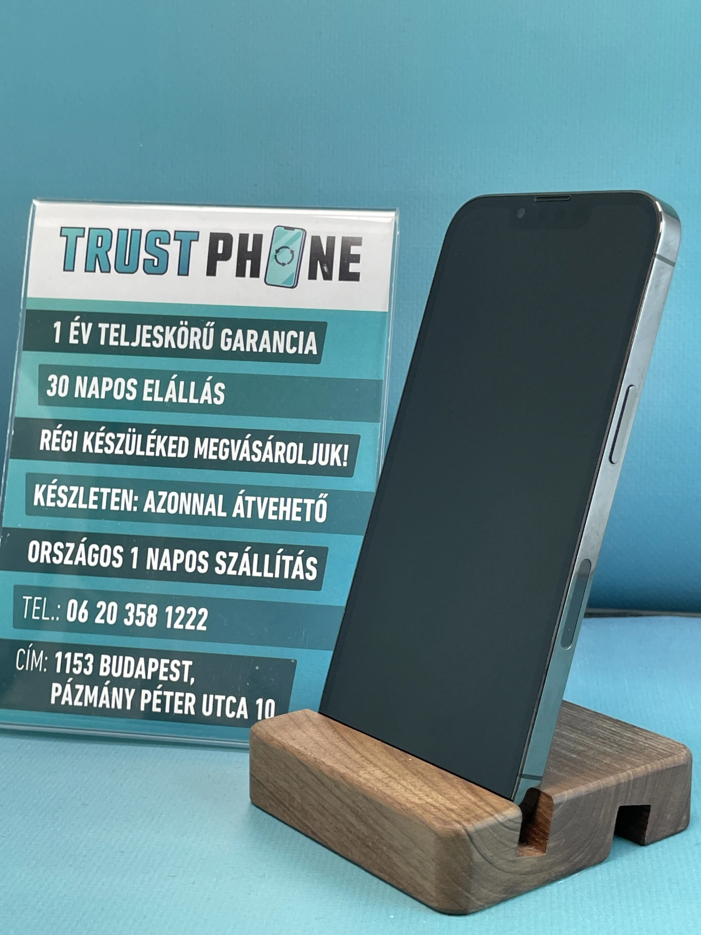 !! 1 ÉV GARANCIA !! iPhone 13 Pro Graphite 256 GB – TRU050VA – 100% AKKU