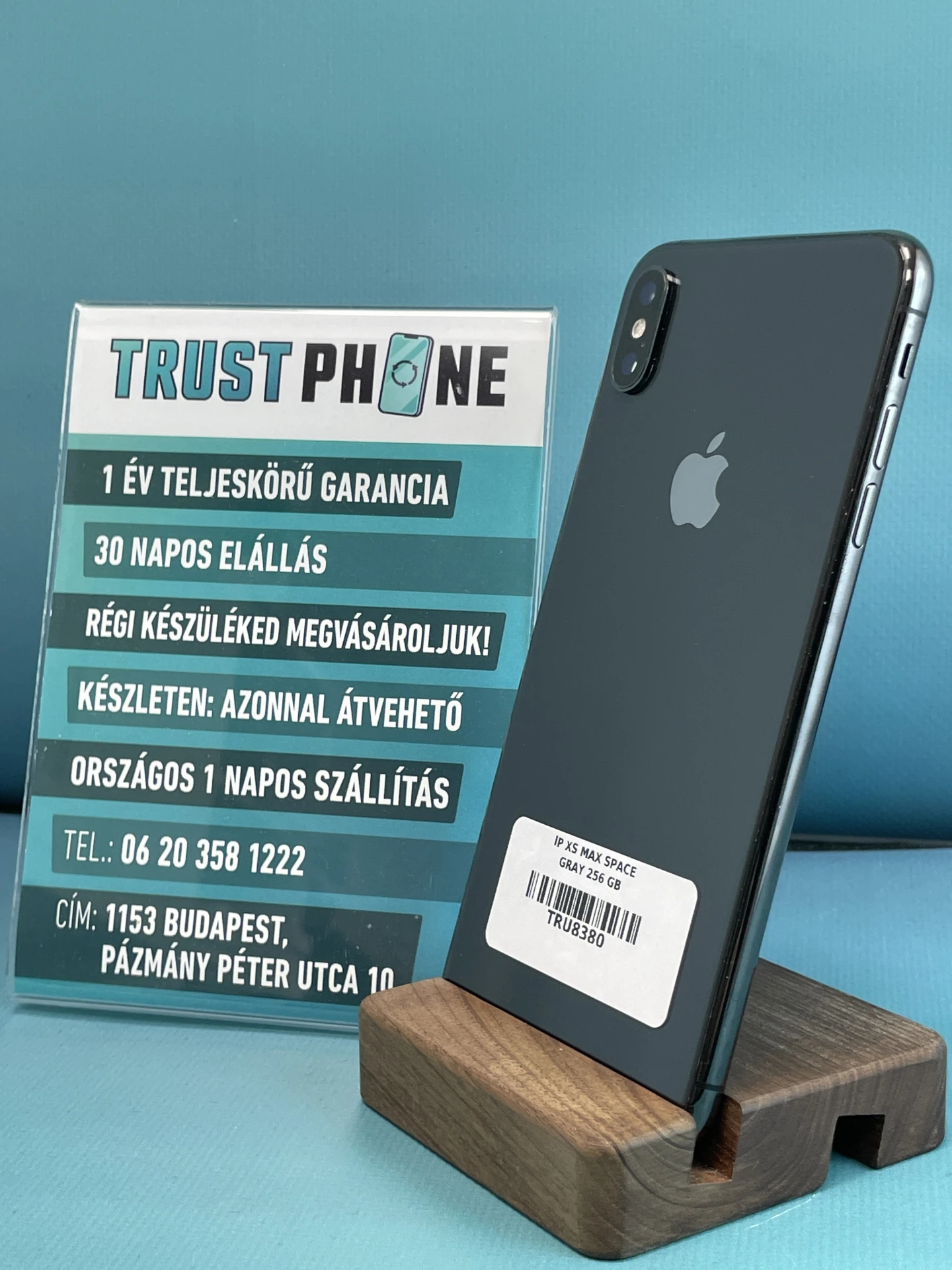 !! 1 ÉV GARANCIA !! iPhone XS Max Space Gray 256 GB – TRU8380 – 100% AKKU