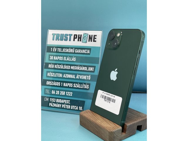 !! 1 ÉV GARANCIA !! iPhone 13 Green 128 GB – TRT376 – 100% AKKU