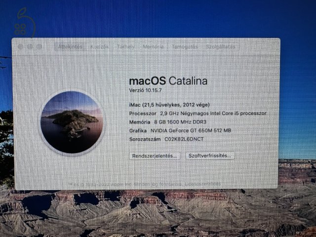 Apple iMac 21,5” 2.9GHZ i5  8GB, 500GB SSD frissítés