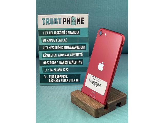 !! 1 ÉV GARANCIA !! iPhone SE (2020) PRODUCT RED 128 GB – TRT027 – 100% AKKU