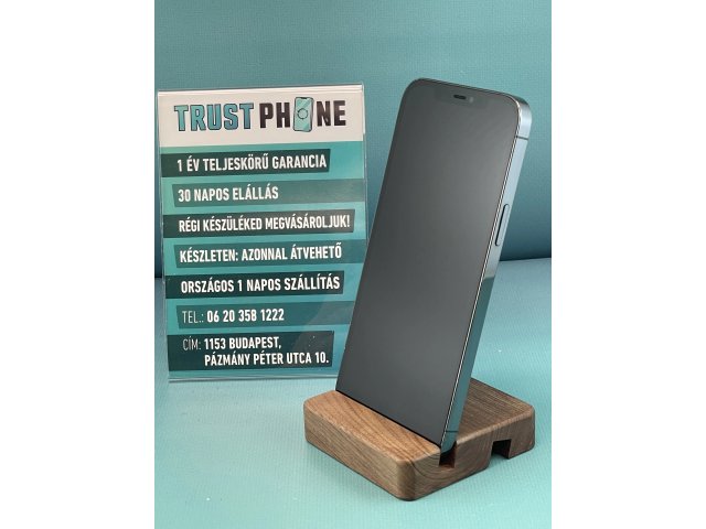 !! 1 ÉV GARANCIA !! iPhone 12 Pro Max Pacific Blue 128 GB – TRT158 – 100% AKKU