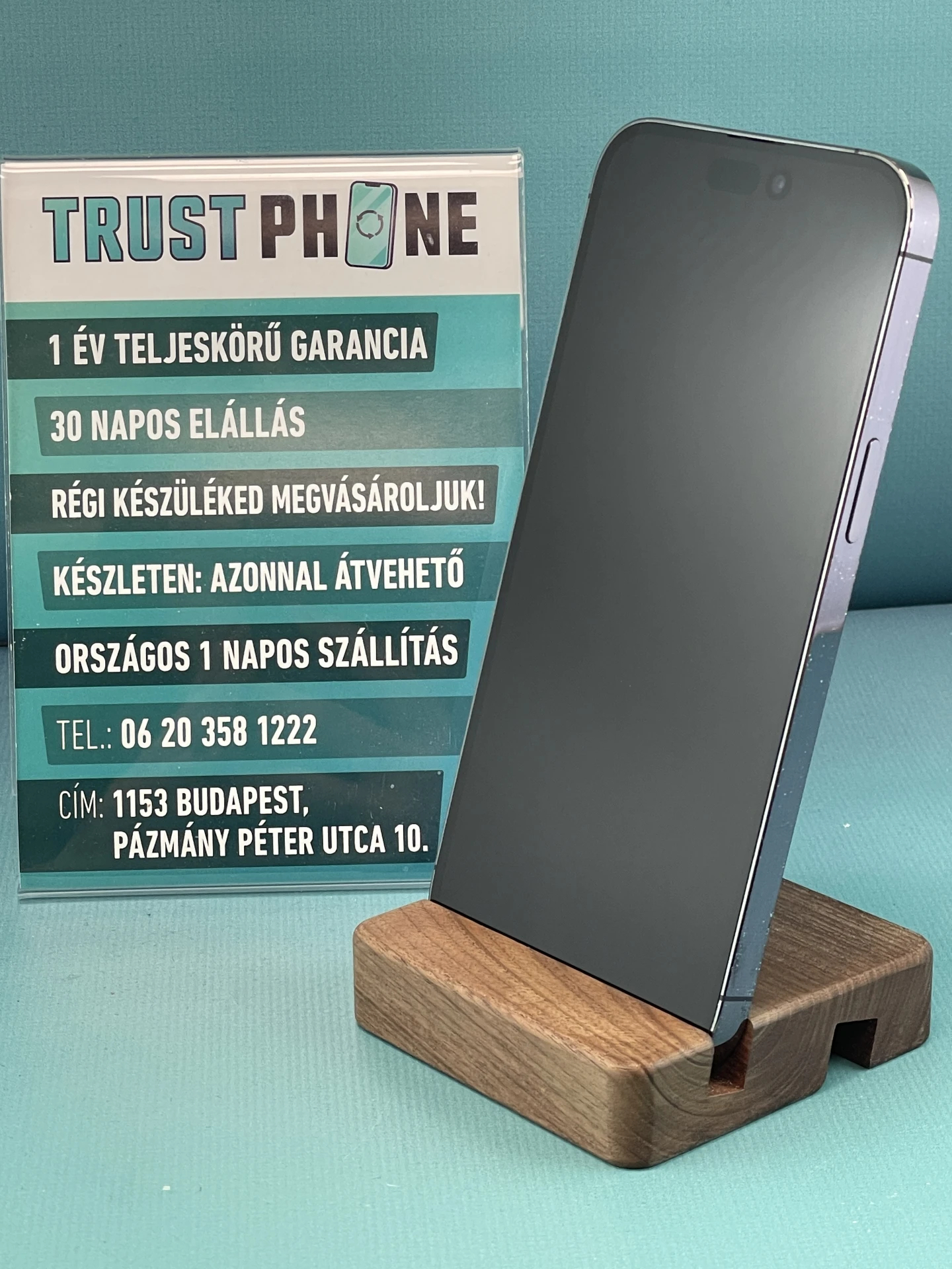 !! 1 ÉV GARANCIA !! iPhone 14 Pro Max Deep Purple 128 GB – TRT159 – 100% AKKU