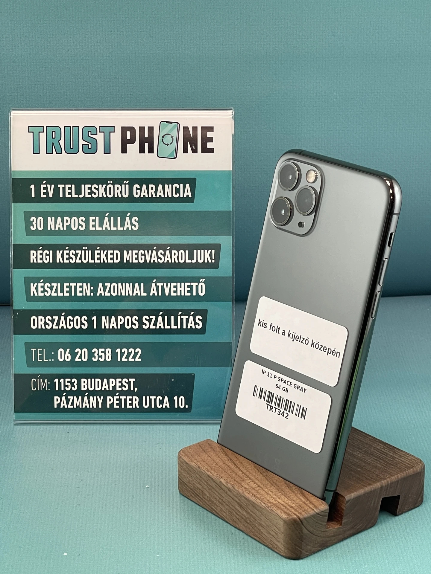 !! 1 ÉV GARANCIA !! iPhone 11 Pro Space Gray 64 GB – TRT342 – 100% AKKU