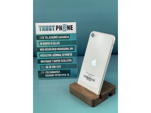 !! 1 ÉV GARANCIA !! iPhone SE (2022) White 128 GB – TRT384 – 100% AKKU