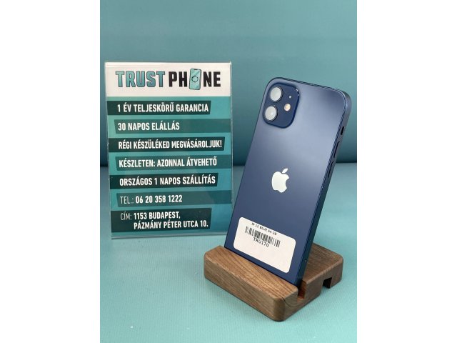 !! 1 ÉV GARANCIA !! iPhone 12 Blue 64 GB – TRU170 – 100% AKKU