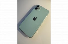 Szép, megkímélt állapotú Iphone 11, 125G, új akksival, zöld színben