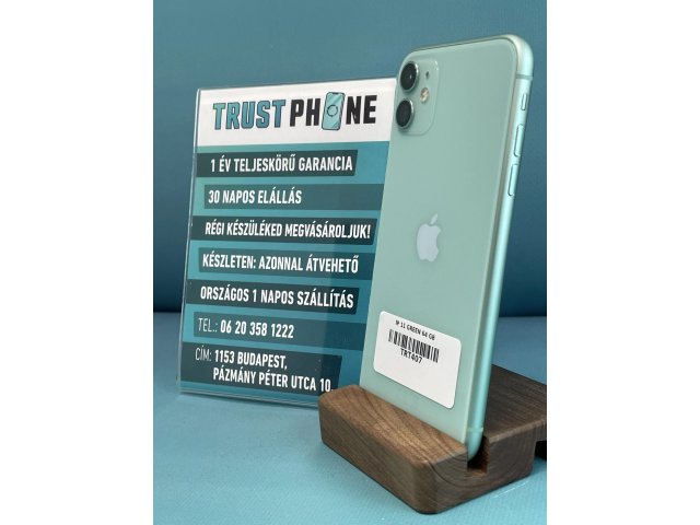 !! 1 ÉV GARANCIA !! iPhone 11 Green 64 GB – TRT407 – 100% AKKU