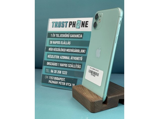 !! 1 ÉV GARANCIA !! iPhone 11 Green 128 GB – TRT408 – 100% AKKU