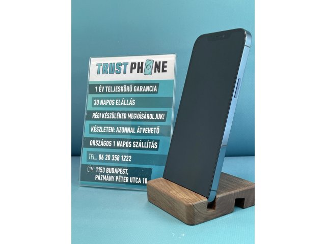 !! 1 ÉV GARANCIA !! iPhone 12 Pro Max Pacific Blue 256 GB – TRT457 – 100% AKKU