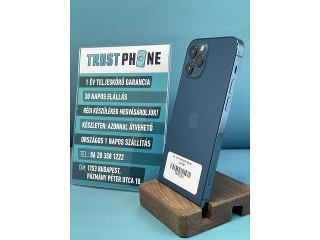 !! 1 ÉV GARANCIA !! iPhone 12 Pro Pacific Blue 128 GB – TRT533 – 100% AKKU