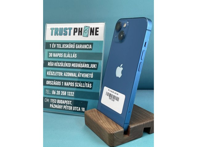 !! 1 ÉV GARANCIA !! iPhone 13 Blue 128 GB – TRT539 – 100% AKKU