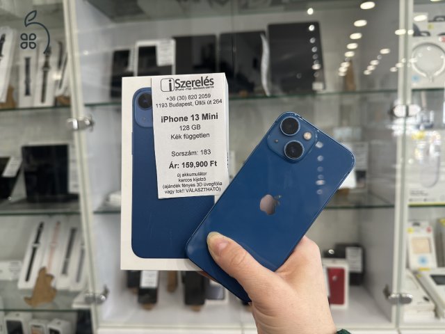 MAKULÁTLAN | iPhone 13 Mini 128GB független kék garanciával ÚJ AKKUVAL (183) iszerelés.hu