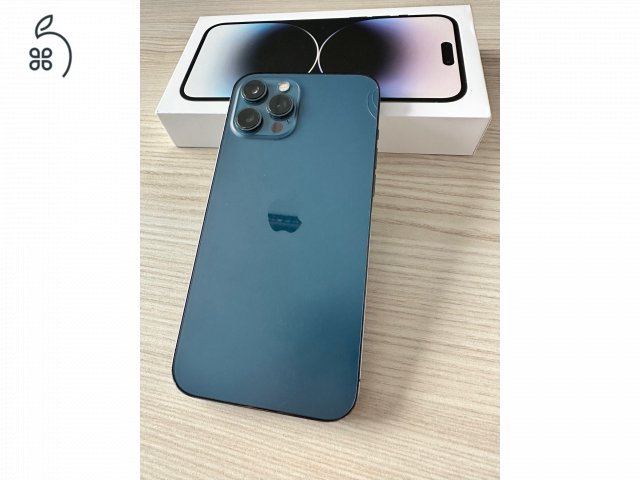 GYÖNYÖRŰ iPhone 12 Pro Max 256GB Pacific Blue - Kártyafüggetlen, 87% Akkumulátor