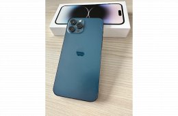 GYÖNYÖRŰ iPhone 12 Pro Max 256GB Pacific Blue - Kártyafüggetlen, 87% Akkumulátor