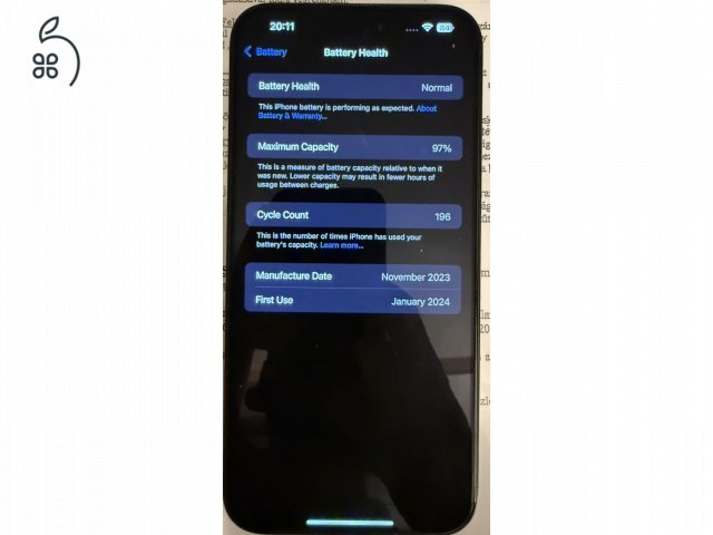 iPhone 15 Pro Max Black Titanium 256GB, 97% AKKSI, FÜGGETLEN, 1 HÓ GARANCIA 