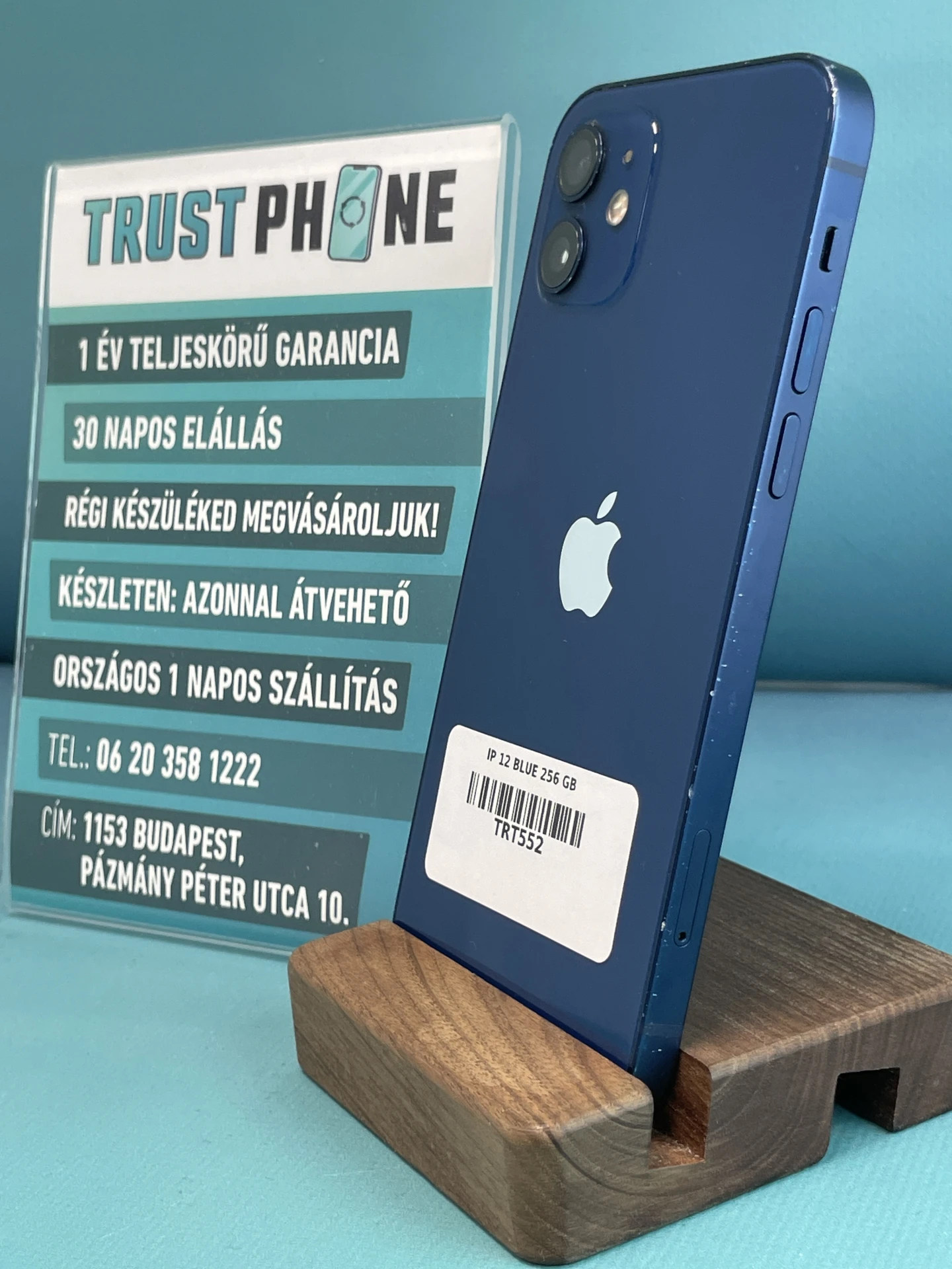 !! 1 ÉV GARANCIA !! iPhone 12 Blue 256 GB – TRT552 – 97% AKKU