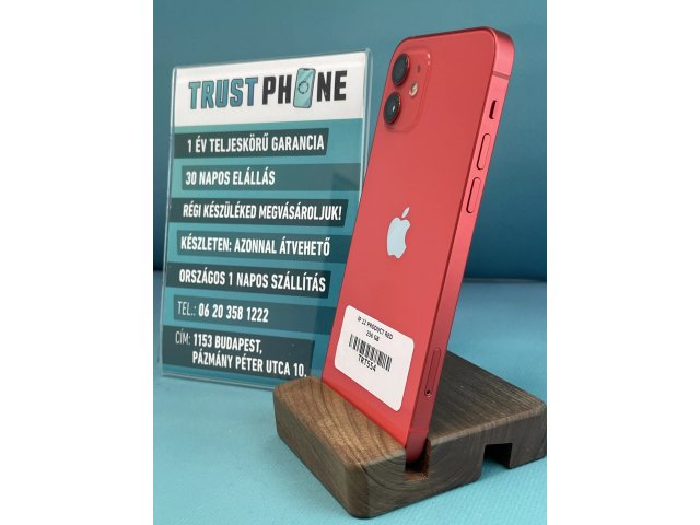 !! 1 ÉV GARANCIA !! iPhone 12 PRODUCT RED 256 GB – TRT554 – 100% AKKU