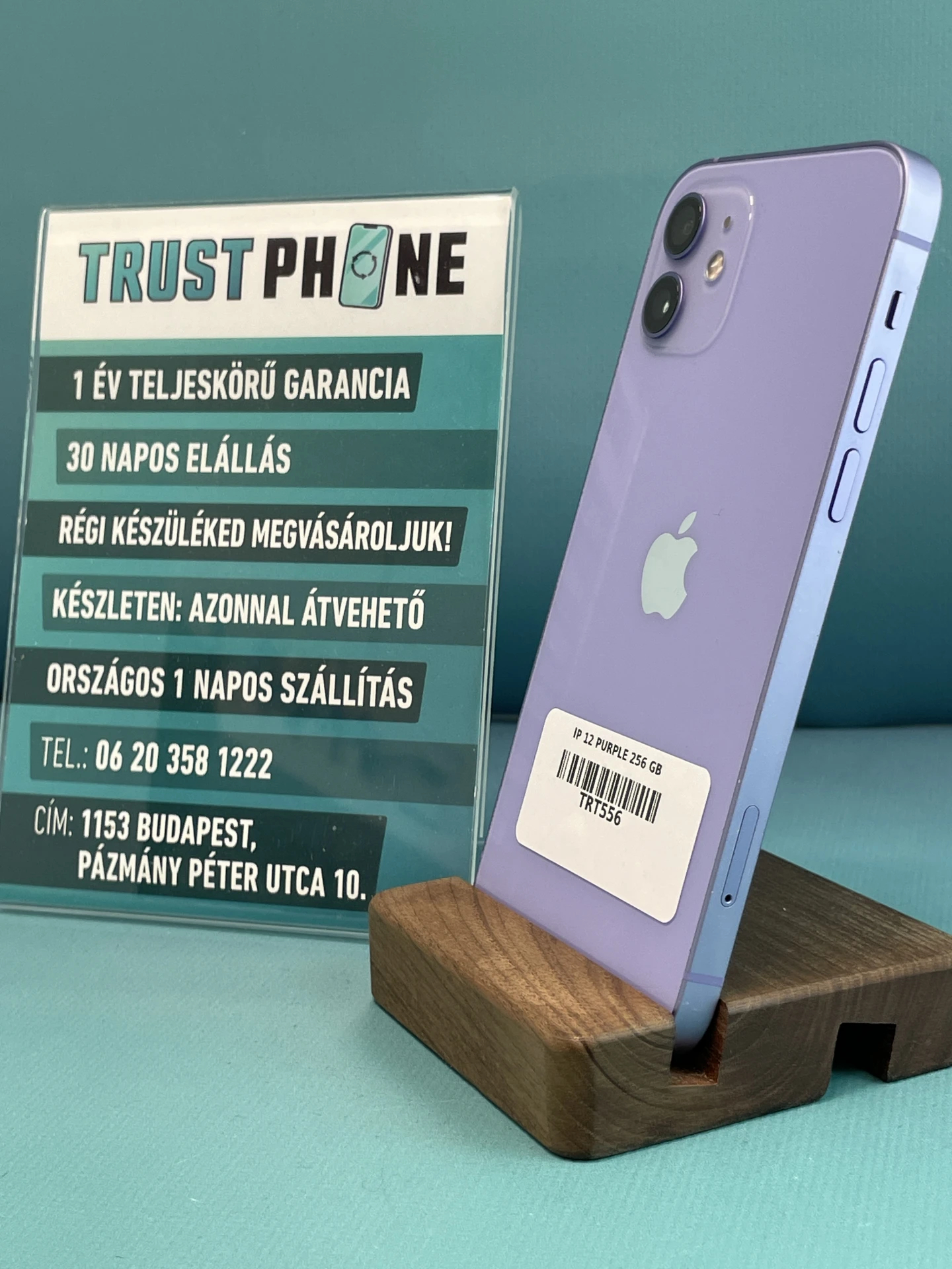 !! 1 ÉV GARANCIA !! iPhone 12 Purple 256 GB – TRT556 – 92% AKKU