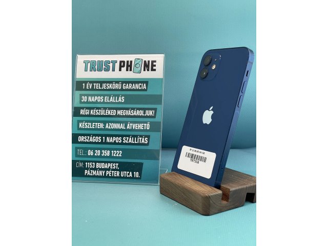 !! 1 ÉV GARANCIA !! iPhone 12 Blue 64 GB – TRT558 – 100% AKKU