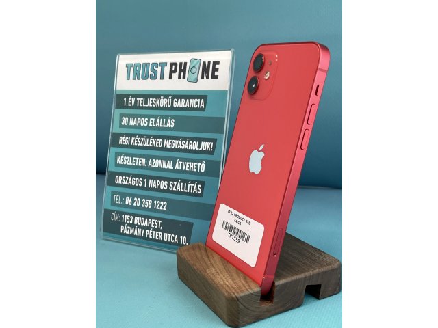 !! 1 ÉV GARANCIA !! iPhone 12 PRODUCT RED 64 GB – TRT559 – 92% AKKU