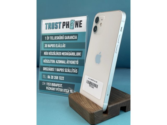 !! 1 ÉV GARANCIA !! iPhone 12 White 64 GB – TRT560 – 100% AKKU