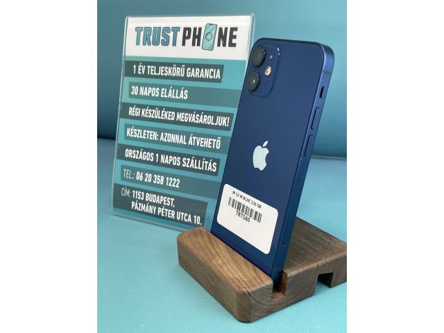 !! 1 ÉV GARANCIA !! iPhone 12 Mini Blue 128 GB – TRT580 – 100% AKKU