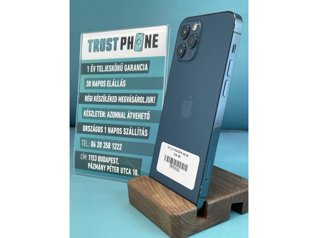 !! 1 ÉV GARANCIA !! iPhone 12 Pro Pacific Blue 128 GB – TRT632 – 100% AKKU