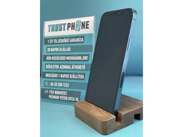 !! 1 ÉV GARANCIA !! iPhone 12 Pro Pacific Blue 128 GB – TRT632 – 100% AKKU