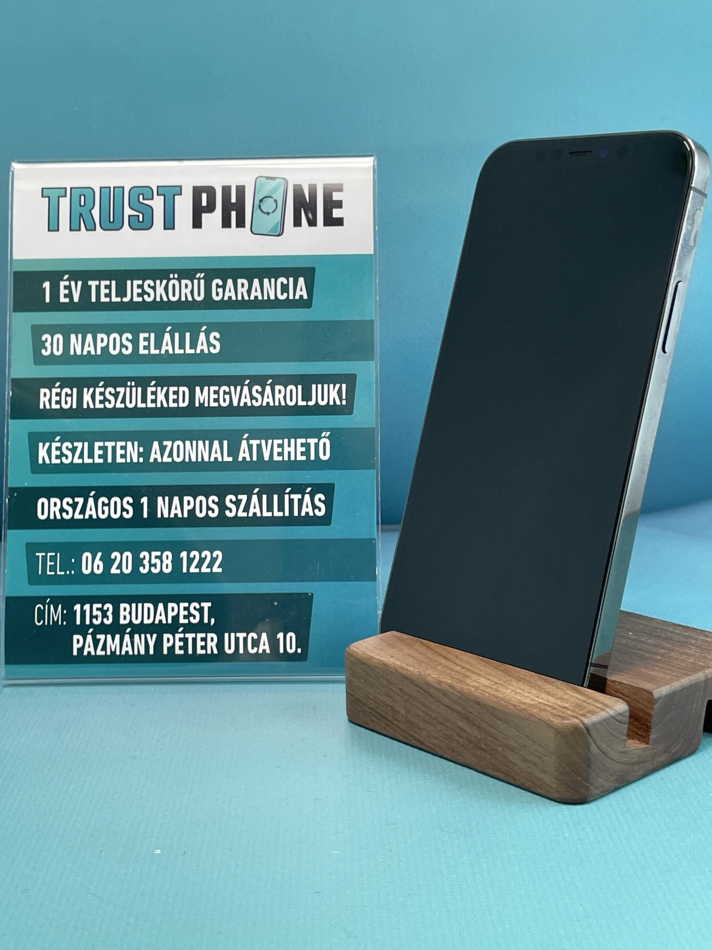 !! 1 ÉV GARANCIA !! iPhone 12 Pro Graphite 256 GB – 4349 – 95% AKKU – ÚJ KIJELZŐ