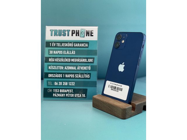 !! 1 ÉV GARANCIA !! iPhone 12 Mini Blue 64 GB – BM20530 – 100% AKKU