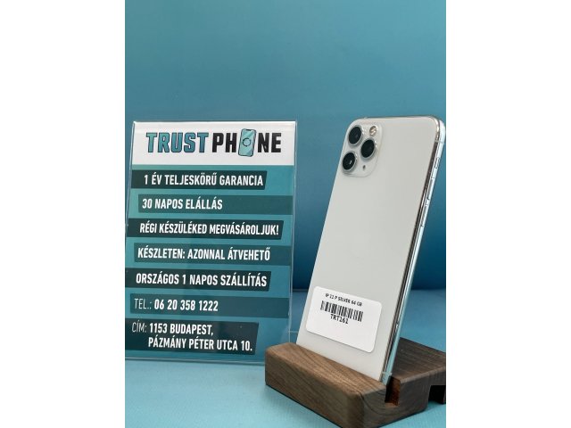 !! 1 ÉV GARANCIA !! iPhone 11 Pro Silver 64 GB – TRT161 – 100% AKKU