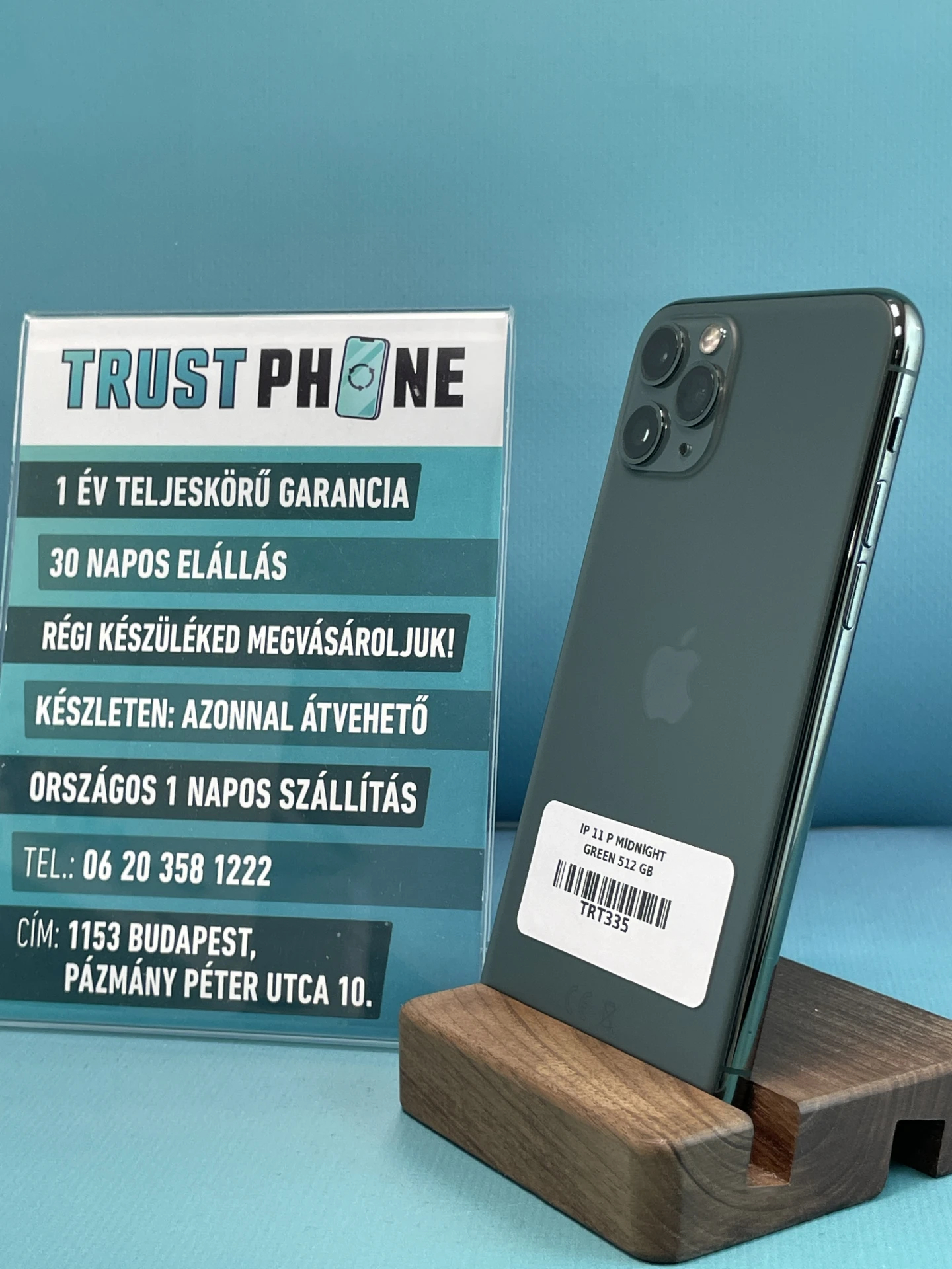 !! 1 ÉV GARANCIA !! iPhone 11 Pro Midnight Green 512 GB – TRT335 – 100% AKKU